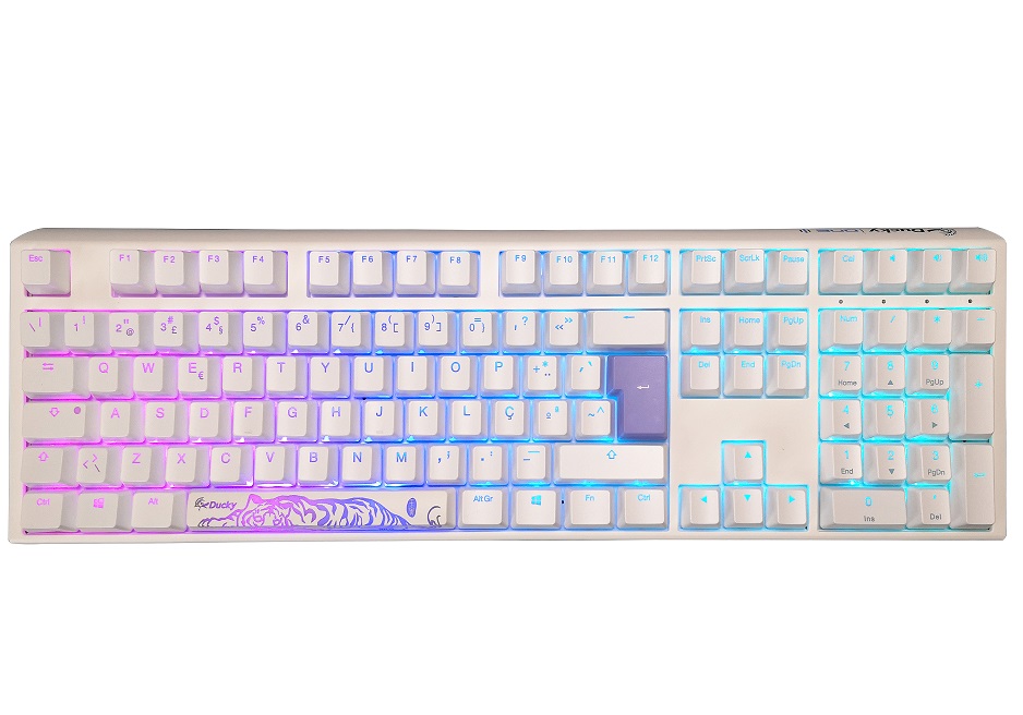 Teclado Ducky ONE 3 Classic Full-Size Pure White Hot-swappable MX-Brown RGB PBT - Mecnico (PT) 1